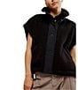 Free People FP Movement Scout It Out Funnelneck Sleeveless Fleece Vest, Color:Black - Image 4