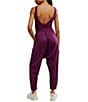 Free People FP Movement Shiny Happy Square Neck Sleeveless Jumpsuit, Color:Black Cherry - Image 2