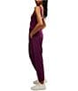 Free People FP Movement Shiny Happy Square Neck Sleeveless Jumpsuit, Color:Black Cherry - Image 3