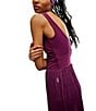 Free People FP Movement Shiny Happy Square Neck Sleeveless Jumpsuit, Color:Black Cherry - Image 5