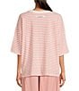 Free People FP Movement Stripe Tackle Crew Neck Short Sleeve Tee, Color:Court Stripe Fruit Punch - Image 2