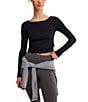 FP Movement Tempo Double Or Nothing Crew Neck Long Sleeve Layered Hem Ribbed Top - Image 1