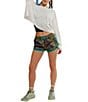 Free People FP Movement Varsity Blues Floral Print Mid Rise Shorts, Color:Floral Camo Combo - Image 4