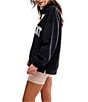 Free People FP Movement Victory Funnel Neck Long Sleeve Oversized Sweatshirt and Biker Short Set, Color:Black/Ballet Slipper - Image 3