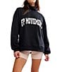 Free People FP Movement Victory Funnel Neck Long Sleeve Oversized Sweatshirt and Biker Short Set, Color:Black/Ballet Slipper - Image 4