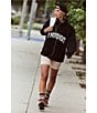 Free People FP Movement Victory Funnel Neck Long Sleeve Oversized Sweatshirt and Biker Short Set, Color:Black/Ballet Slipper - Image 6