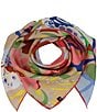 Color:Camel - Image 1 - Birds Of Paradise Silk Square Scarf