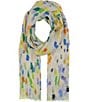 Color:Cyber Blue - Image 1 - Eco Brush Strokes Oblong Scarf