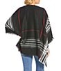 Fraas Exploded Plaid Poncho, Color:Black - Image 2