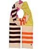 Color:Sunny Lime - Image 1 - Variegated Striped Oblong Scarf