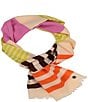 Color:Sunny Lime - Image 2 - Variegated Striped Oblong Scarf