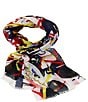 Color:Red - Image 2 - x Jumper Maybach Taffy Balloon Madness Oblong Scarf