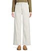 FRANCES VALENTINE Ace Stretch Denim Straight Wide Leg Jeans, Color:White - Image 1