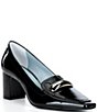 FRANCES VALENTINE Barbara Patent Leather Block Heel Loafers - Image 1