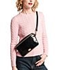 FRANCES VALENTINE Billie Crinkle Leather Sling Crossbody Bag, Color:Black - Image 5