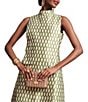 FRANCES VALENTINE Carlyle Loop Print Mock Neck Sleeveless Maxi Dress, Color:Green/Oyster - Image 5