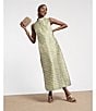FRANCES VALENTINE Carlyle Loop Print Mock Neck Sleeveless Maxi Dress, Color:Green/Oyster - Image 6