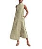 FRANCES VALENTINE Carlyle Loop Print Mock Neck Sleeveless Maxi Dress, Color:Green/Oyster - Image 3