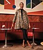 FRANCES VALENTINE Cornelia Winter Anemone Floral Jacquard Swing Jacket, Color:Black/Gold - Image 6