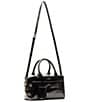 FRANCES VALENTINE Crinkle Leather Bunny Satchel Bag, Color:Black - Image 4