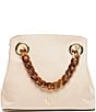 FRANCES VALENTINE Crinkled Leather Skip Tote Bag, Color:Oyster - Image 1