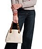 FRANCES VALENTINE Crinkled Leather Skip Tote Bag, Color:Oyster - Image 5