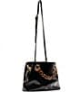 FRANCES VALENTINE Crinkled Leather Skip Tote Bag, Color:Black - Image 3