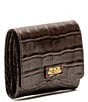 FRANCES VALENTINE Croc Embossed Perfect Wallet, Color:Chocolate - Image 3