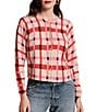 FRANCES VALENTINE Darling Merino Wool Striped Lollipop Lattice Button-Front Short Jacket - Image 1