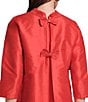 FRANCES VALENTINE Diplomat Solid Dupioni Mock Neck 3/4 Sleeve Shift Dress - Image 4