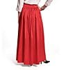 FRANCES VALENTINE Dupion High-Rise Full Length Skirt, Color:Red - Image 2