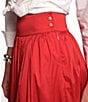FRANCES VALENTINE Dupion High-Rise Full Length Skirt, Color:Red - Image 4