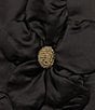 FRANCES VALENTINE Edie Tafetta Floral Applique 3/4 Sleeve Dress, Color:Black - Image 3