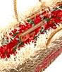 FRANCES VALENTINE Crab Embroidered Wicker Tote Crab, Color:Natural/Red - Image 2