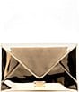 FRANCES VALENTINE Evie Mirror Gold Metallic Envelope Clutch, Color:Gold - Image 1