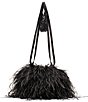 FRANCES VALENTINE Feather Pouf Tassel Drawstring Shoulder Bag - Image 1