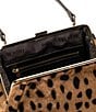 FRANCES VALENTINE Frances Cheetah Print Haircalf Top Handle Satchel Bag, Color:Camel/Black - Image 2