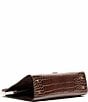 FRANCES VALENTINE Jackie Frame Croco Satchel Bag, Color:Chocolate - Image 4