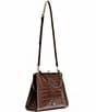 FRANCES VALENTINE Jackie Frame Croco Satchel Bag, Color:Chocolate - Image 6