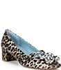 FRANCES VALENTINE Josephine Patent Leather Jewel Ornamented Leopard Print Mary Jane Pumps - Image 1