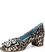 FRANCES VALENTINE Josephine Patent Leather Jewel Ornamented Leopard Print Mary Jane Pumps - Image 4