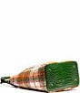 FRANCES VALENTINE Juno Hobo Central Park Plaid Slouchy Hobo Bag, Color:Pink/Orange/Green - Image 3