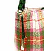 FRANCES VALENTINE Juno Hobo Central Park Plaid Slouchy Hobo Bag, Color:Pink/Orange/Green - Image 4