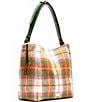 FRANCES VALENTINE Juno Hobo Central Park Plaid Slouchy Hobo Bag, Color:Pink/Orange/Green - Image 5