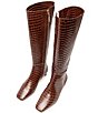 FRANCES VALENTINE Mackie Tall Leather Croc Embossed Boots - Image 4