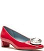 FRANCES VALENTINE Mary Mod Crinkle Patent Crystal Stone Pumps - Image 1