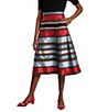 FRANCES VALENTINE Mercer Stripe Dupion A-Line Midi Skirt, Color:Red/Blue/Multi - Image 1