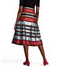 FRANCES VALENTINE Mercer Stripe Dupion A-Line Midi Skirt, Color:Red/Blue/Multi - Image 2