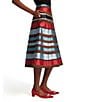 FRANCES VALENTINE Mercer Stripe Dupion A-Line Midi Skirt, Color:Red/Blue/Multi - Image 3