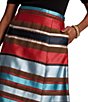 FRANCES VALENTINE Mercer Stripe Dupion A-Line Midi Skirt, Color:Red/Blue/Multi - Image 5